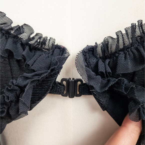 Y2K Victoria's Secret Black Sheer Mesh Babydoll Lingerie Dress Women - Picture 7 of 9